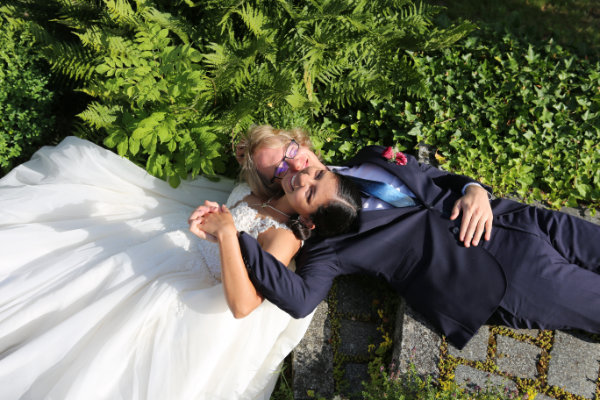 Bridal couple photo with a difference